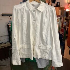 Charter Club White Linen Jacket